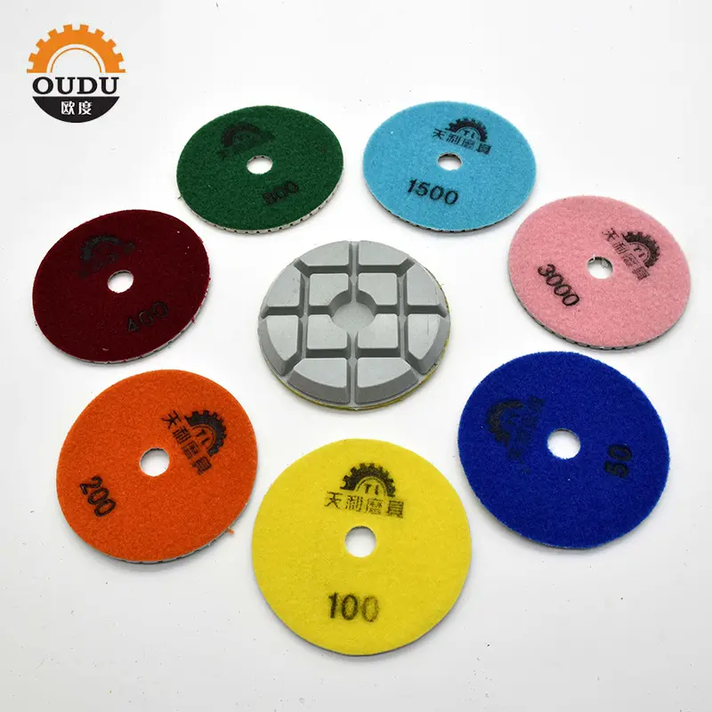 4 inch diamond resin polishing pads abrasive discs for marble stone concrete floor quartz stone
