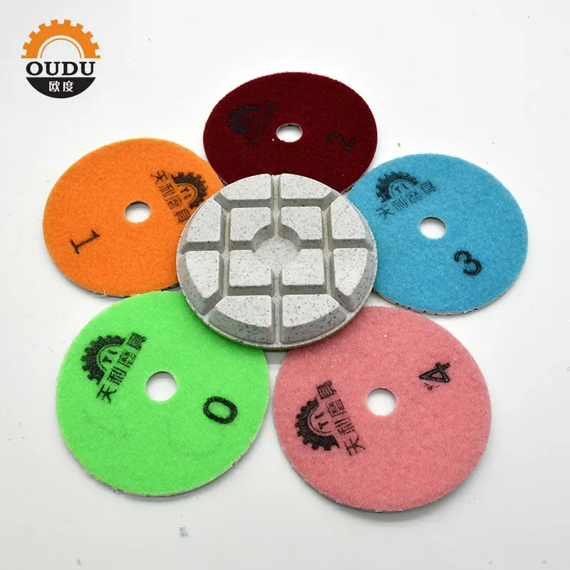 4 inch diamond resin polishing pads abrasive discs for marble stone concrete floor quartz stone