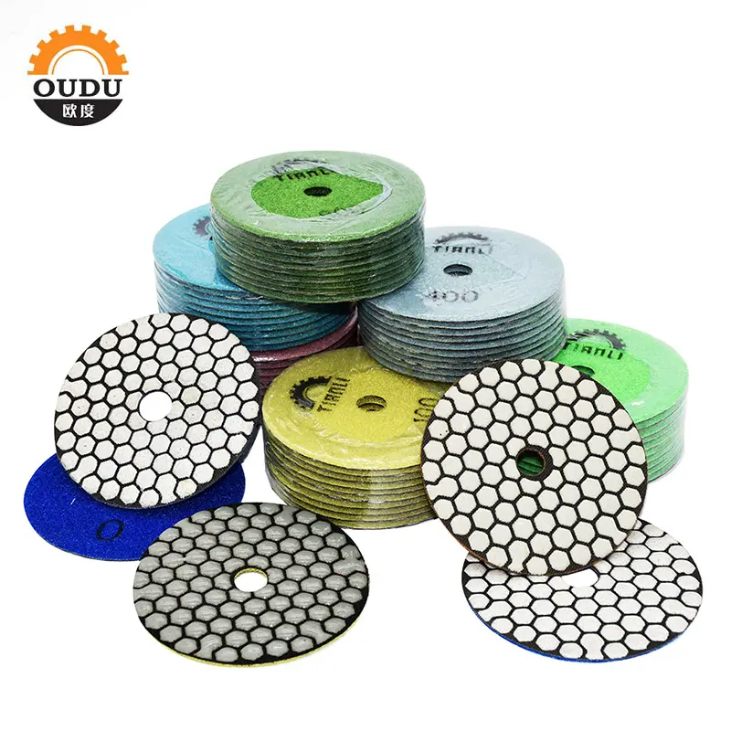 4″ Flexible Resin Bond Dry Diamond Polishing Pad for granite marble